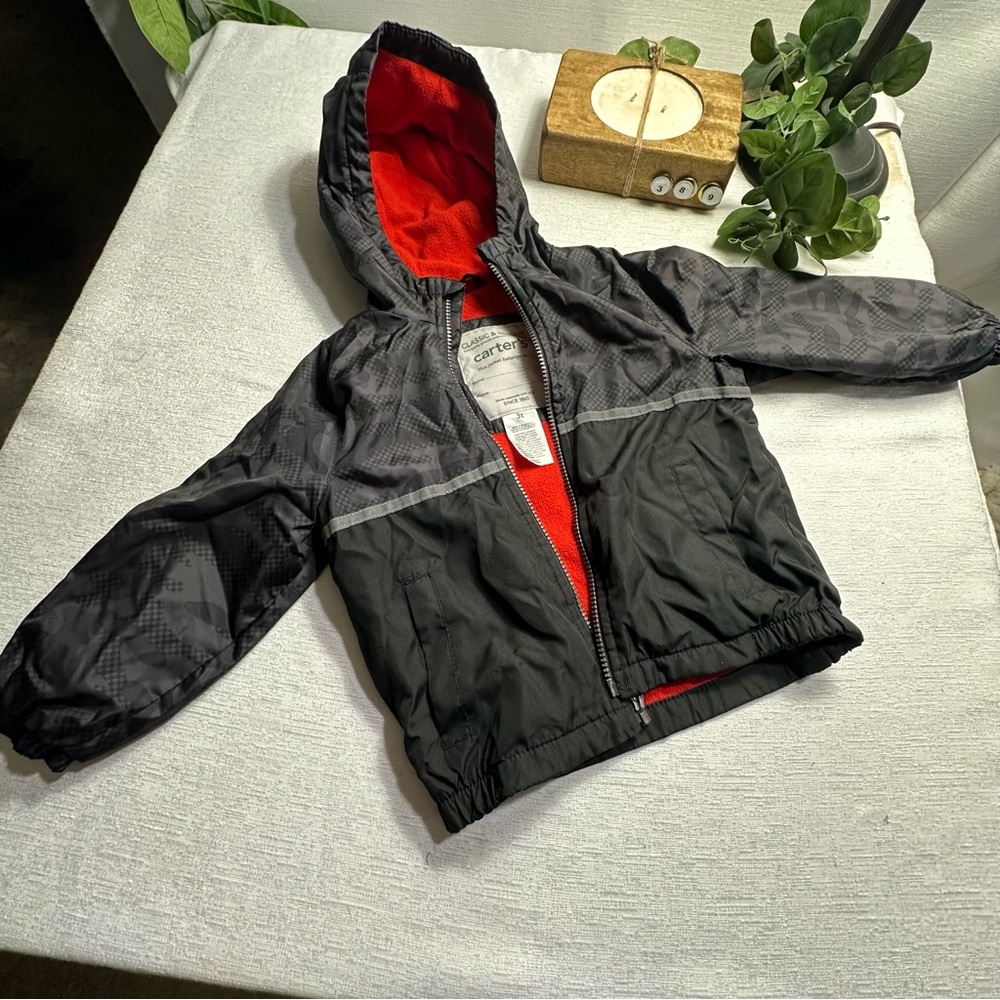 Carter's Kid’s Winter Outerwear in Black & Camo w/ Red Fleece Lining 3T